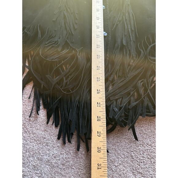 Vintage Arturo Arocho Size 16 Black Fringe Jacket Western Suede Leather - Picture 7 of 8